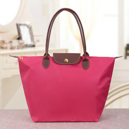 Romy - Sac à main Oxford de luxe en tissu imperméable avec fermeture éclair grand compartiment et poignées rigides