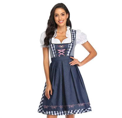 Janina - Robe Classique Dirndl Oktoberfest avec jupe Vichy