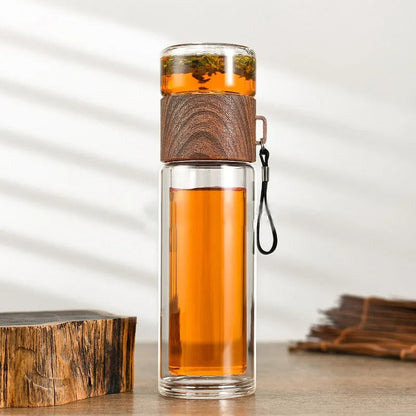 Lateo - Thermos transparent portable avec filtre à thé pour une boisson naturelle et saine en déplacement