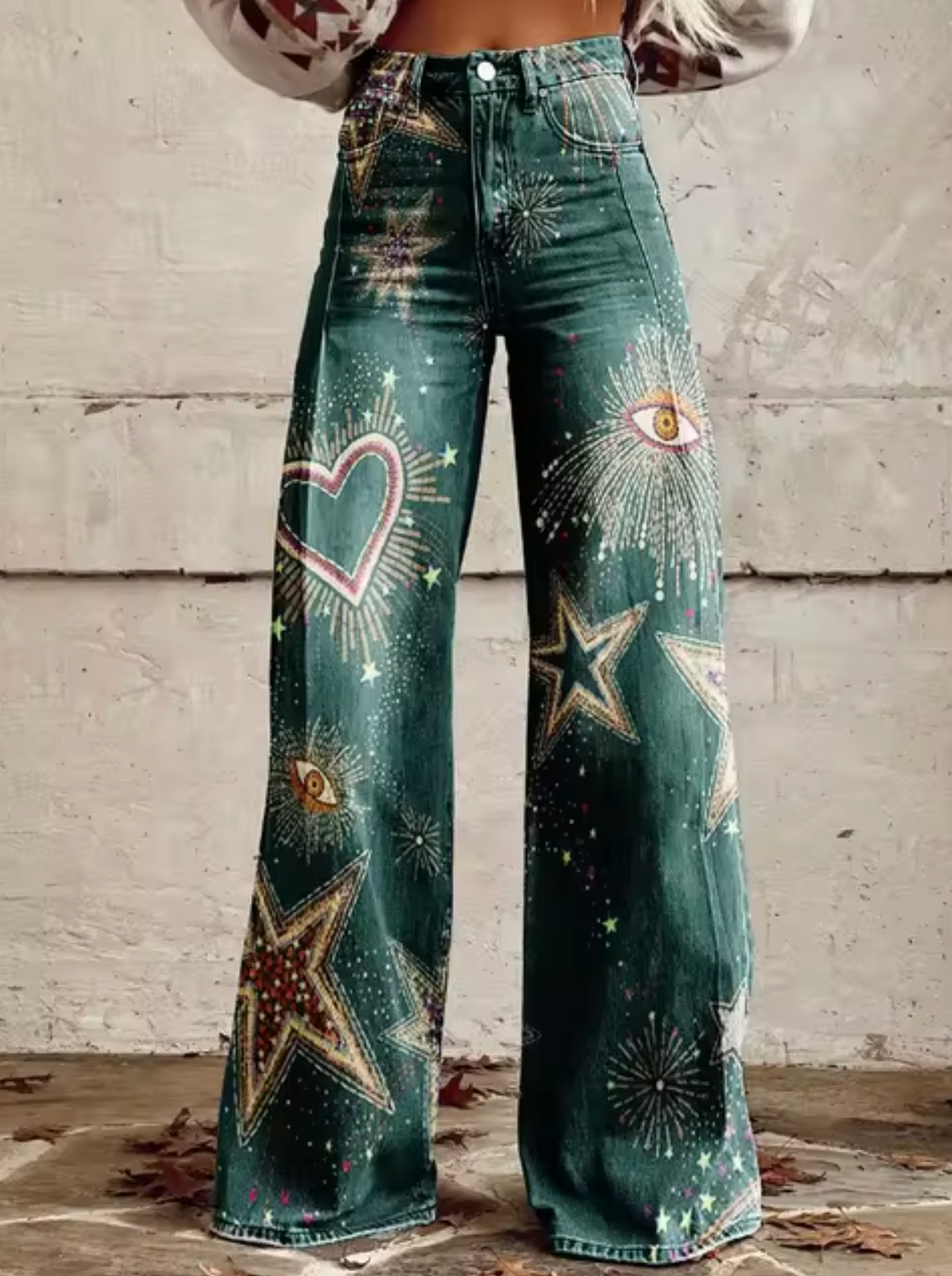 Camille – Pantalon Large avec Imprimé Coloré