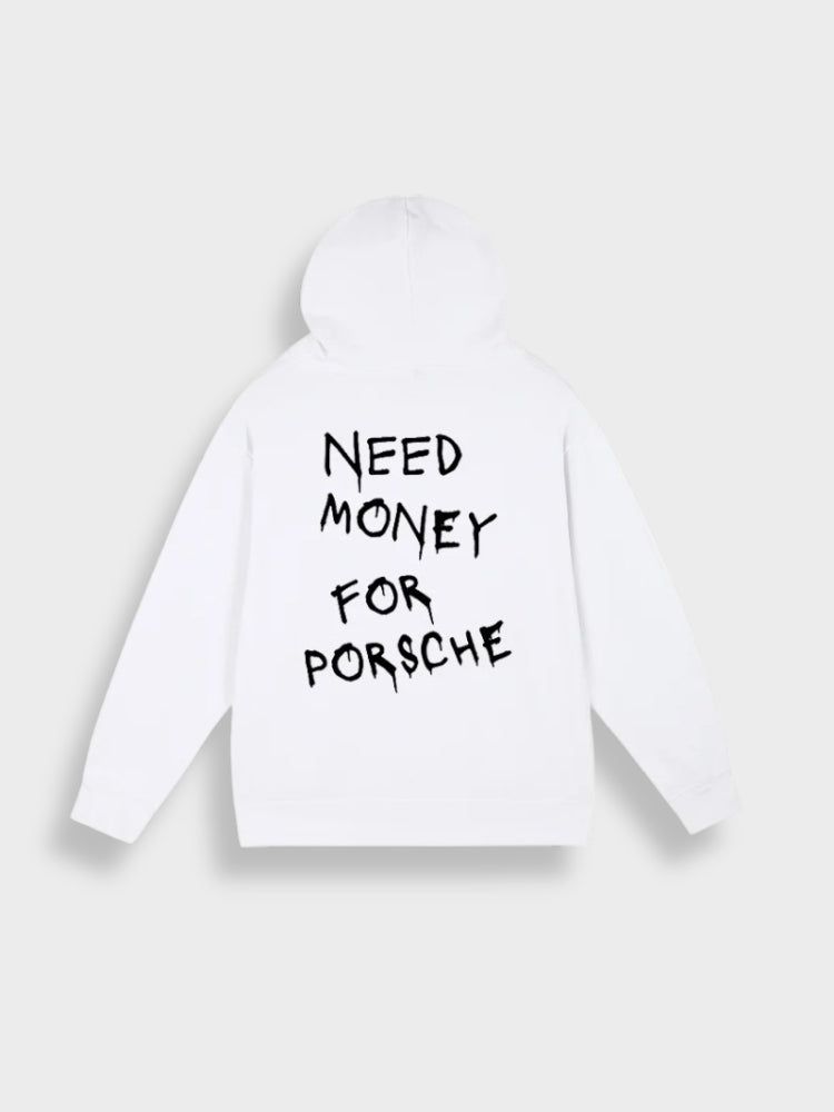 Clotilde - Sweat à capuche "Need Money for Porsche"