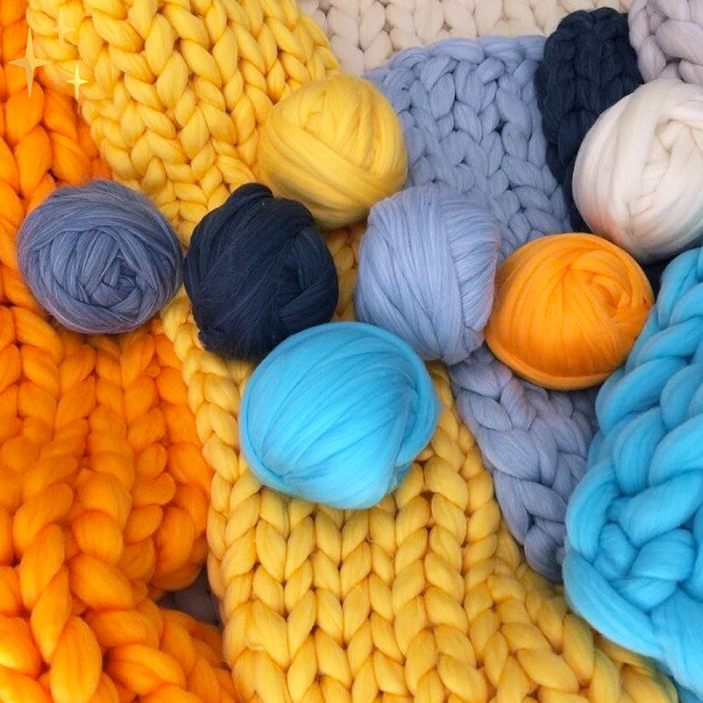 Fil de laine chunky XL 1000 grammes DIY pour tricoter une couverture merveilleusement douce