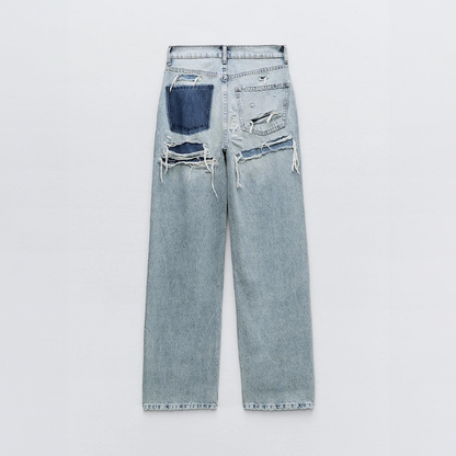 Olivia - Jean taille haute à jambes larges